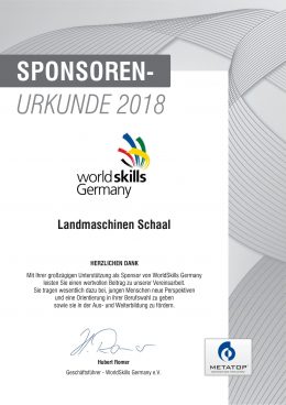 World Skills Germany Landmaschinen Schaal
